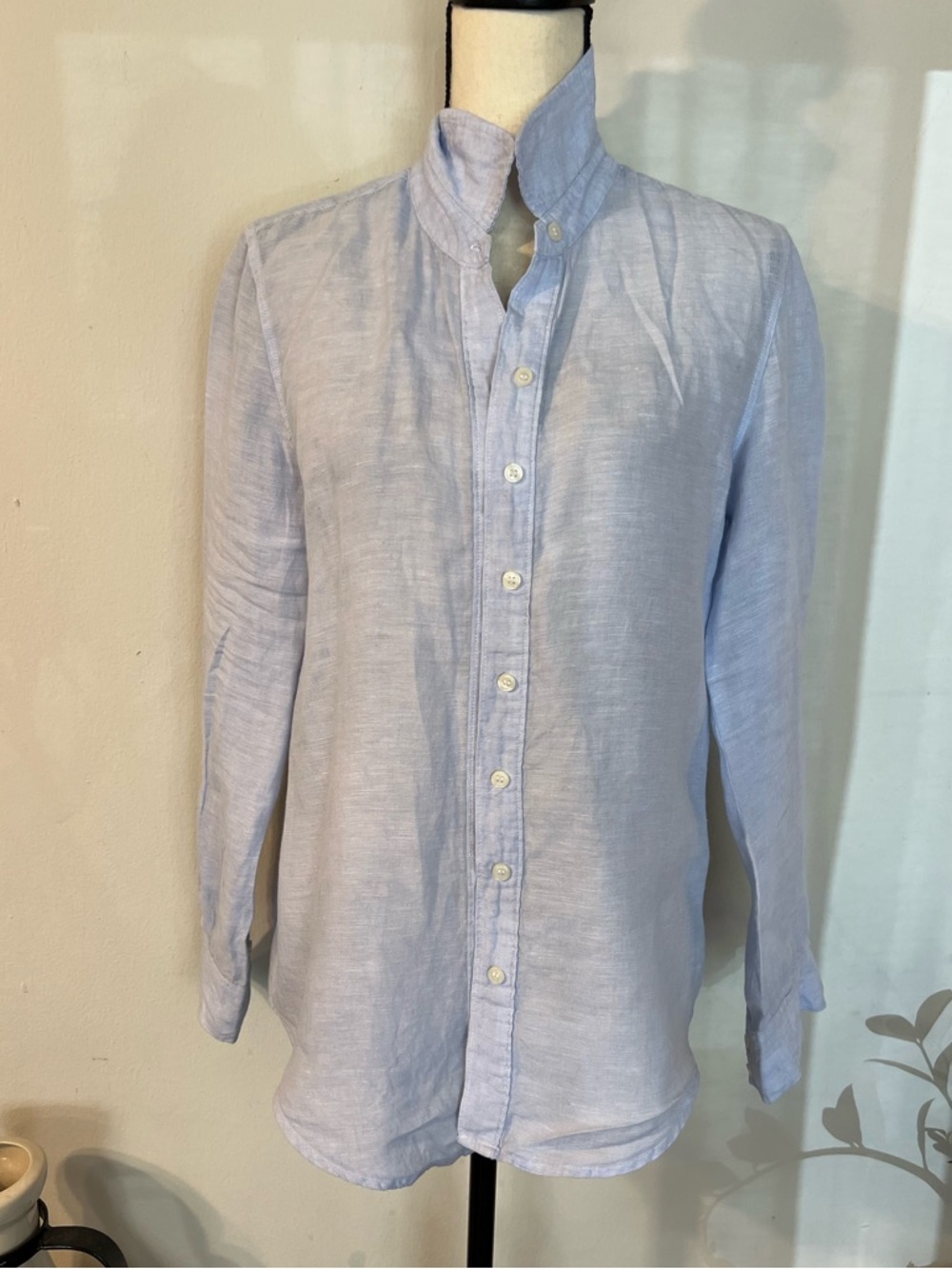 Workshop Republic Clothing Light Blue Linen Button-Down Shirt - Picture 4 of 9